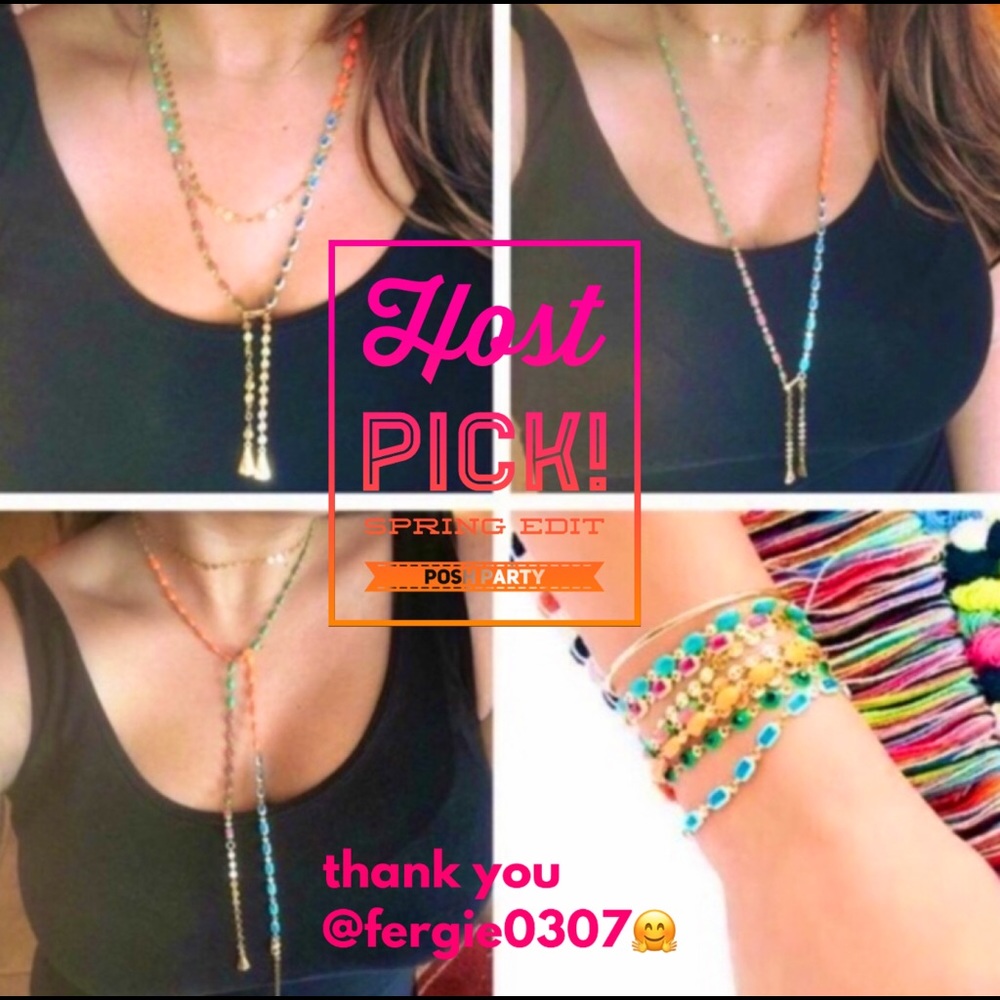 Stella & Dot | Dainty Gold Bracelet🌈Necklace VividBRIGHT Poppy